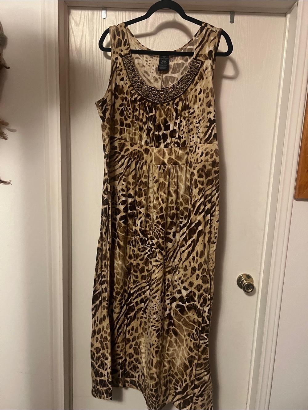 Faded Glory Animal-Print Sleeveless Maxi Dress - Brown & Tan